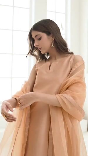 Camel brown Kurta Set for Women