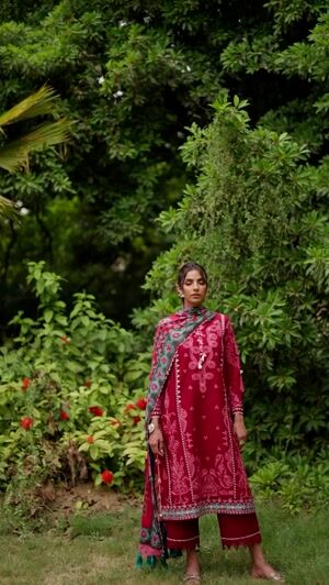 Maroon Unstitched for Women