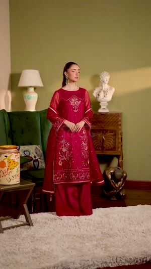 Red Kurta Set for Women