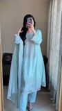 Ice blue Kurta Set for Women