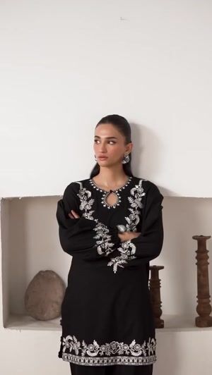 Black Kurta Set for Women