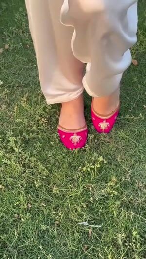 Shocking pink Khussa for Women