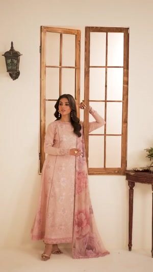 Tea rose pink Unstitched for Women