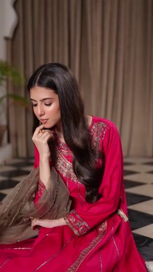 Hot pink Angrakha for Women