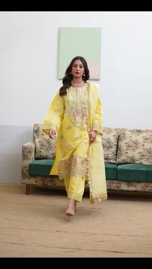 Lemon Kurta Set for Women