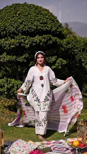 White Kurta Set for Women
