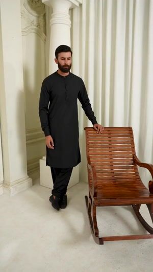 Jet black Shalwar Kameez for Men