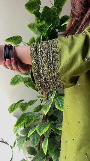 Olive green Kurta Set for Women