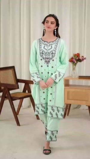 Mint green Kurta Set for Women