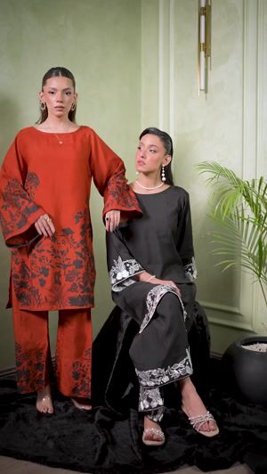 Black Kurta Set for Women