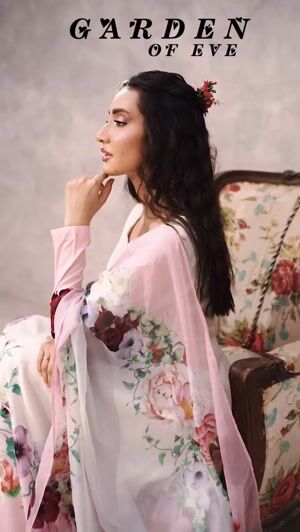 Floral white Pishwas for Women