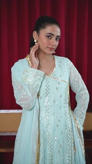 Aquamarine Angrakha for Women