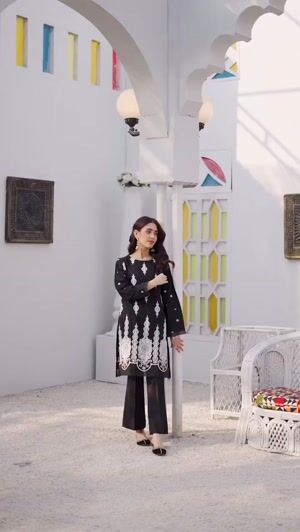 Black Kurta Set for Women