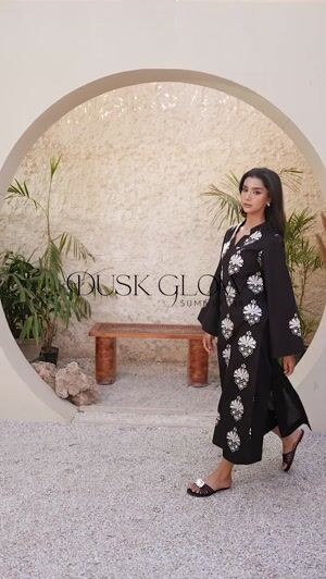 Black Kurta Set for Women