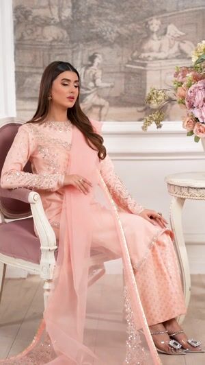 Peach pink Kurta Set for Women