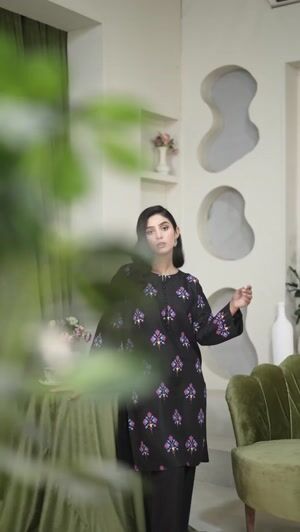 Black Kurta Set for Women