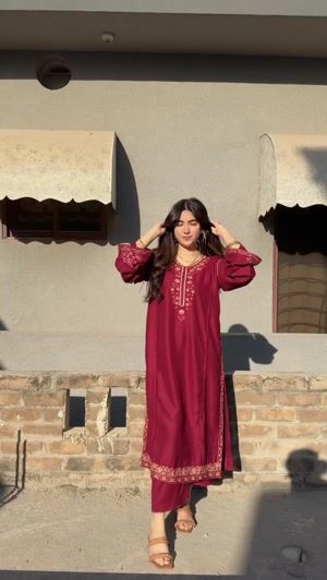 Maroon Kurta Set for Women