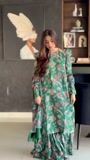 Bottle green Gharara for Women