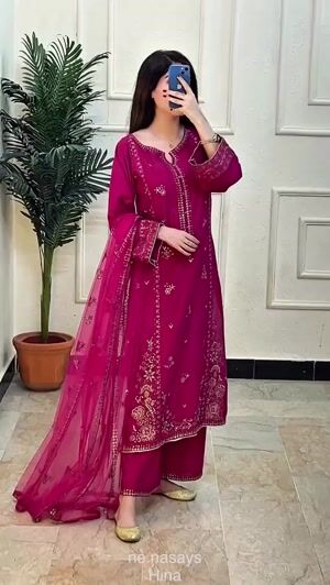 Deep pink Kurta Set for Women