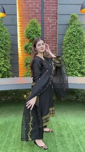 Black Kurta Set for Women