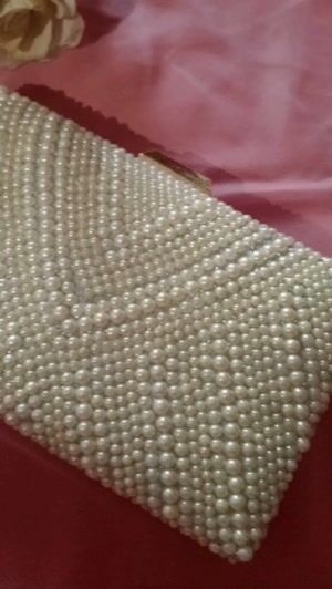 White, cotton Clutch for Women
