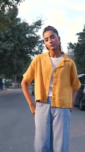 Mustard Formal Shirt for Women