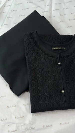Black Kurta Set for Women