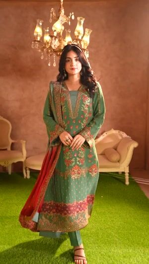 Green Kurta Set for Women