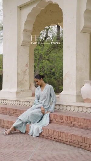 Ice blue Kurta Set for Women