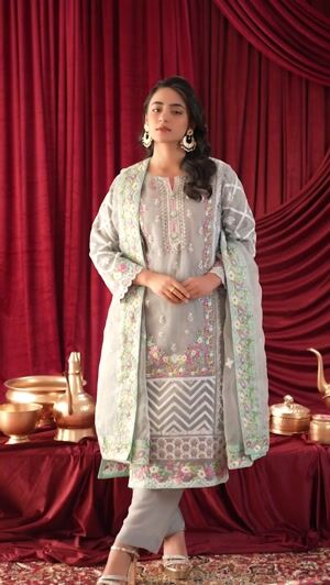 Grey Kurta Set for Women