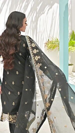 Black Kurta Set for Women