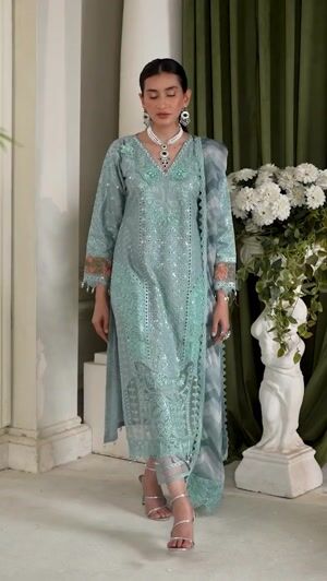 Ice blue Kurta Set for Women