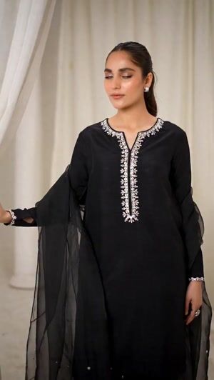 Black Kurta Set for Women