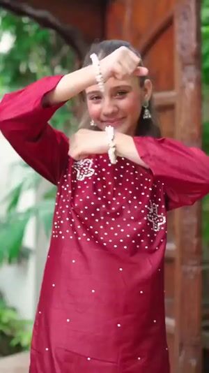 Maroon Kurta Set for Girl