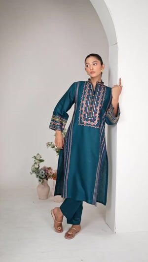 Teal Kurta Set for Women