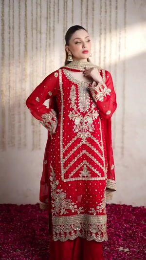 Red Kurta Set for Women