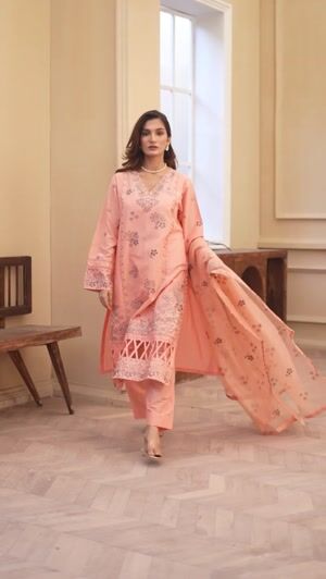 Peach pink Kurta Set for Women