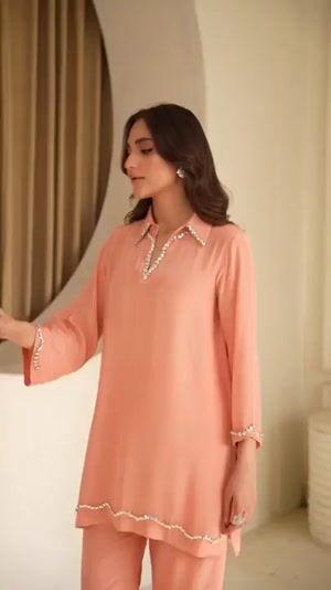 Peach pink Kurta Set for Women