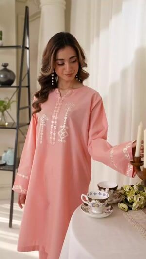 Peach pink Kurta Set for Women