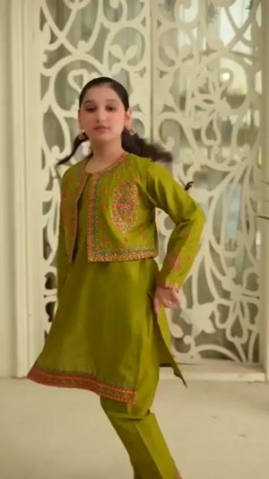 Green Kurta Set for Girl