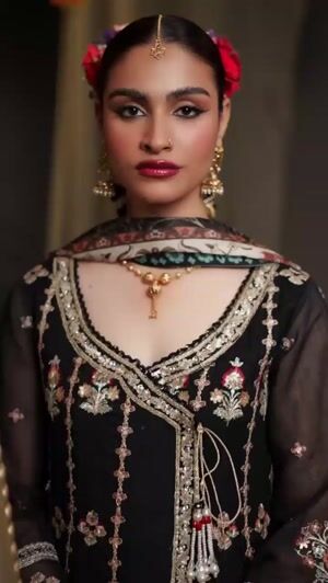 Black Angrakha for Women