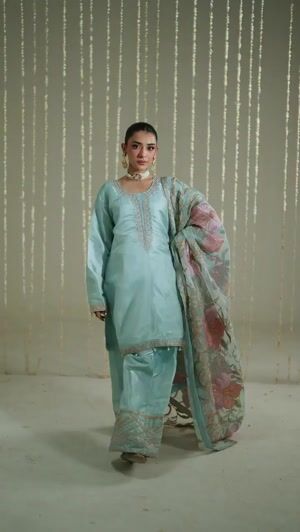 Ice blue Kurta Set for Women