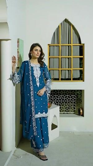 Sapphire blue Kurta Set for Women