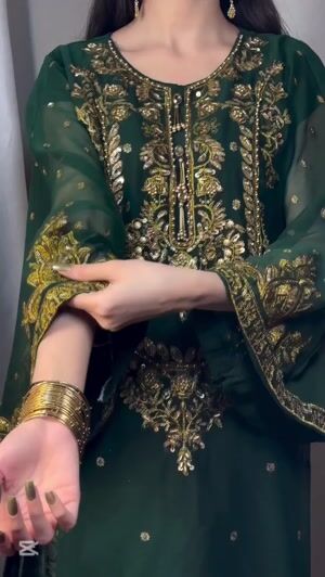 Bottle green Kurta Set for Women