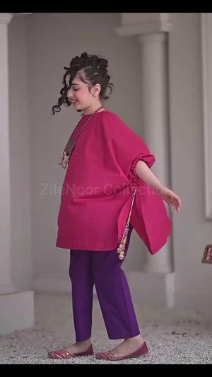 Shocking pink Kaftan for Girl