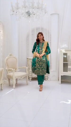 Emerald green Kurta Set for Women