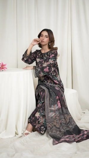 Black Kurta Set for Women