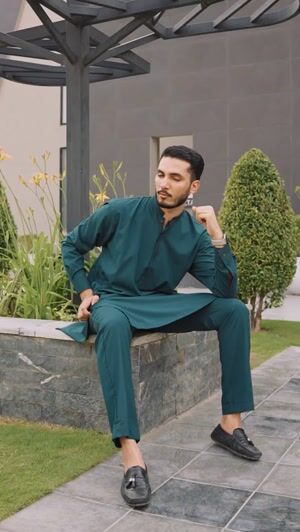 Teal Kurta Set for Men