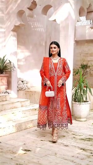 Rust orange Gown for Women