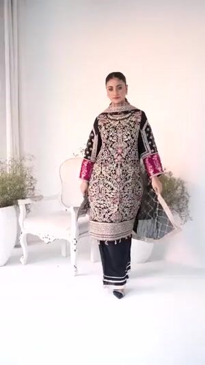 Black Kurta Set for Women